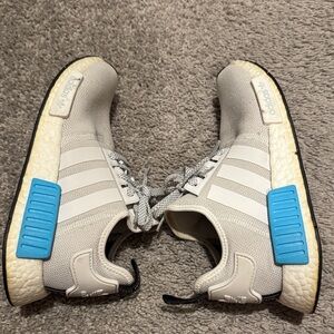Adidas Cream and Blue NMD Sneakers